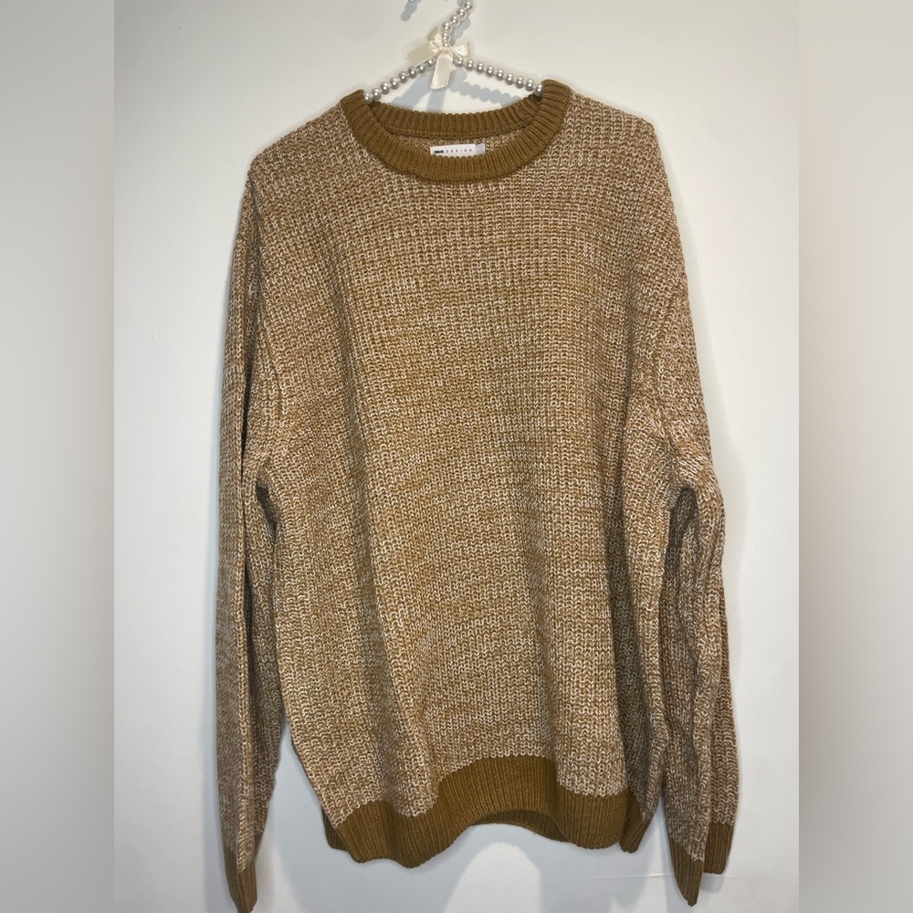 ASOS design oversized fisherman knit sweater stone twist